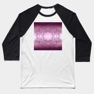 Purple Gradient Mandala Baseball T-Shirt
